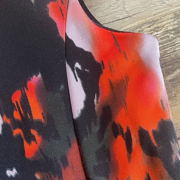 Betsey Johnson Fit & Flare Midi Dress Sz 10 Pink Black Multicolor Curvy Stretch - Picture 11 of 11